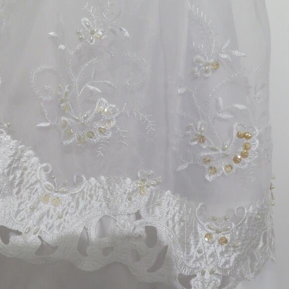 Kids Size 2 White Baptism Christening Dress Virgen De Guadalupe Embroidery - Picture 8 of 9